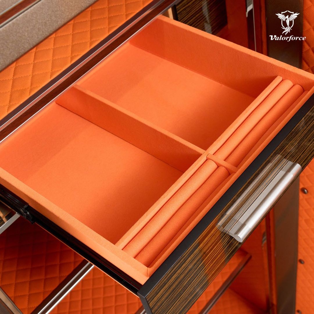 Ultimate X safe interior with micro-suede drawer