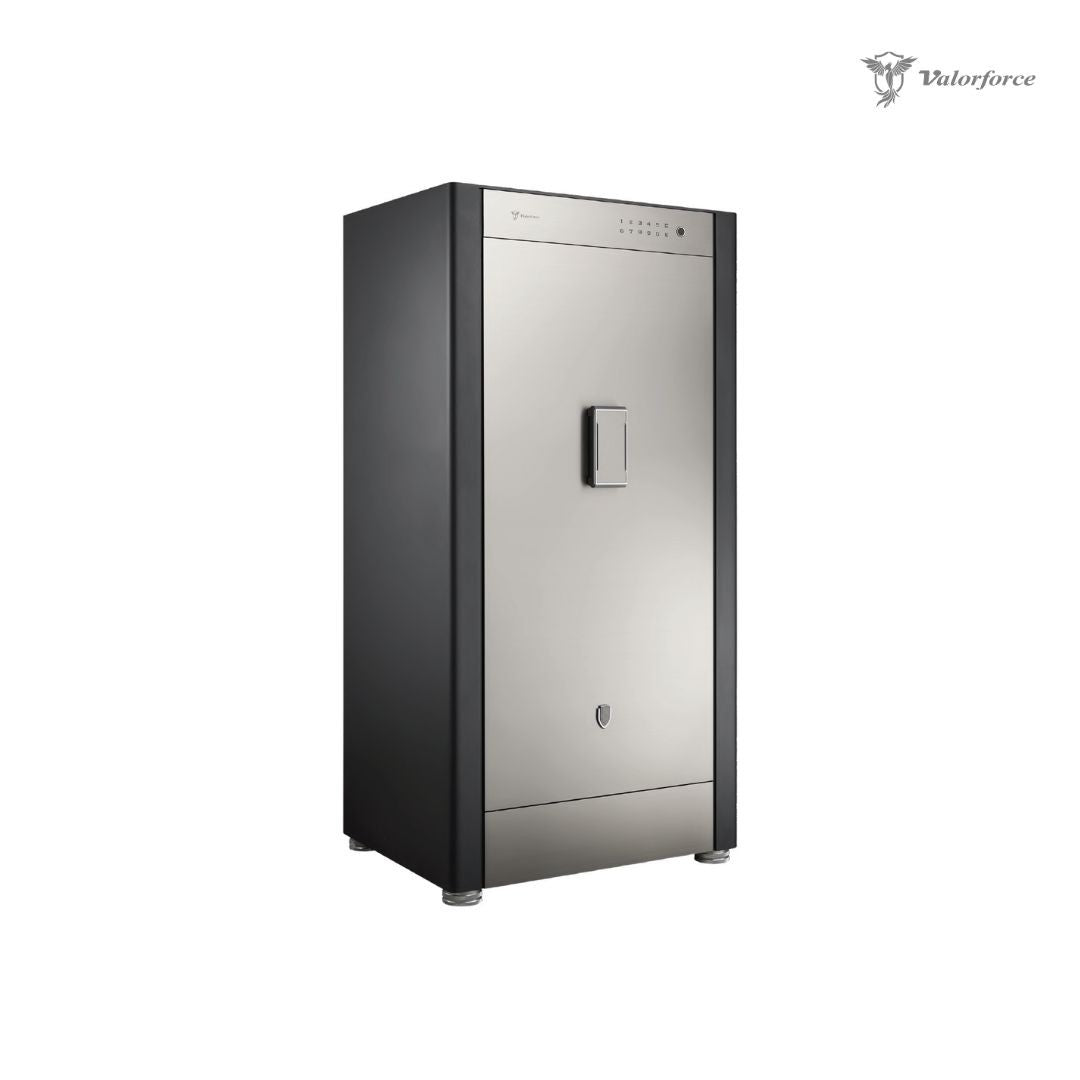 R120 safe interior with velvet-lined drawers
Hidden compartment detail of Valorforce R120 safe