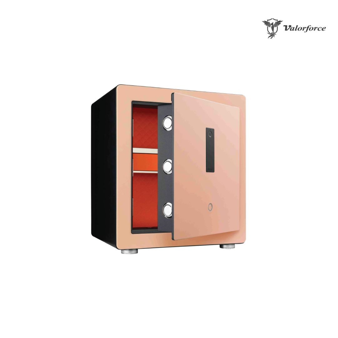 Interior of Passion V12 Safe – Jewelry Storage Compartments
Valorforce Passion Series Safe – Light Peach Luxury Design
