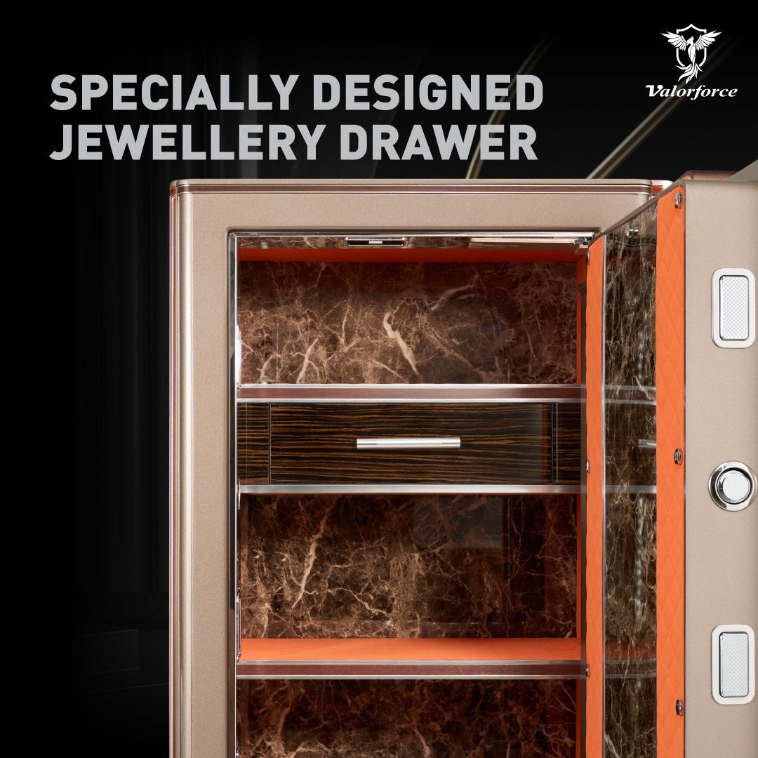 Elite Majestic Safe interior with drawer and compartments