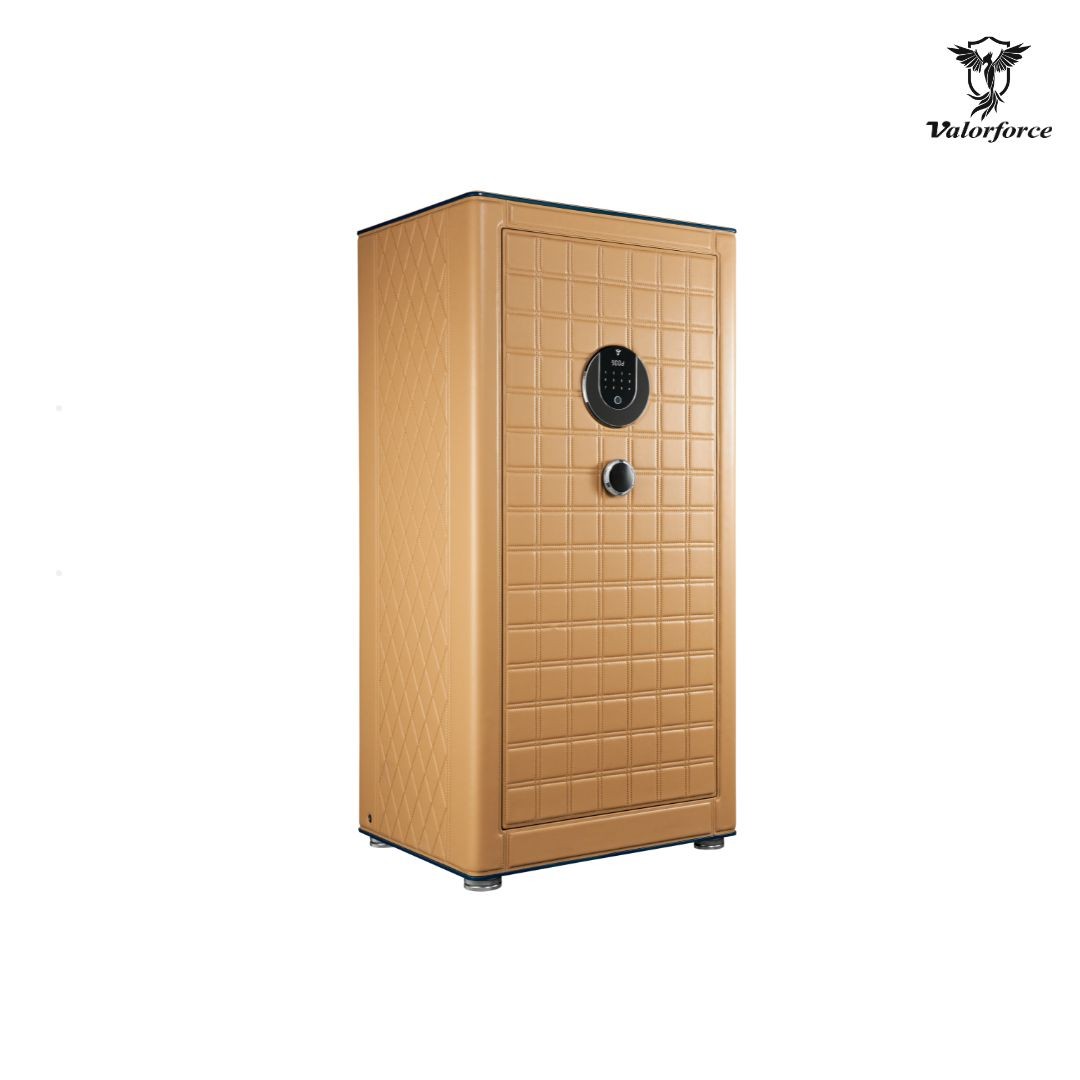 Nexus 120 safe interior with velvet-lined drawers and compartments
