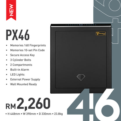 Valorforce PX46
PX46 fingerprint safe
biometric safe Malaysia
home security safe