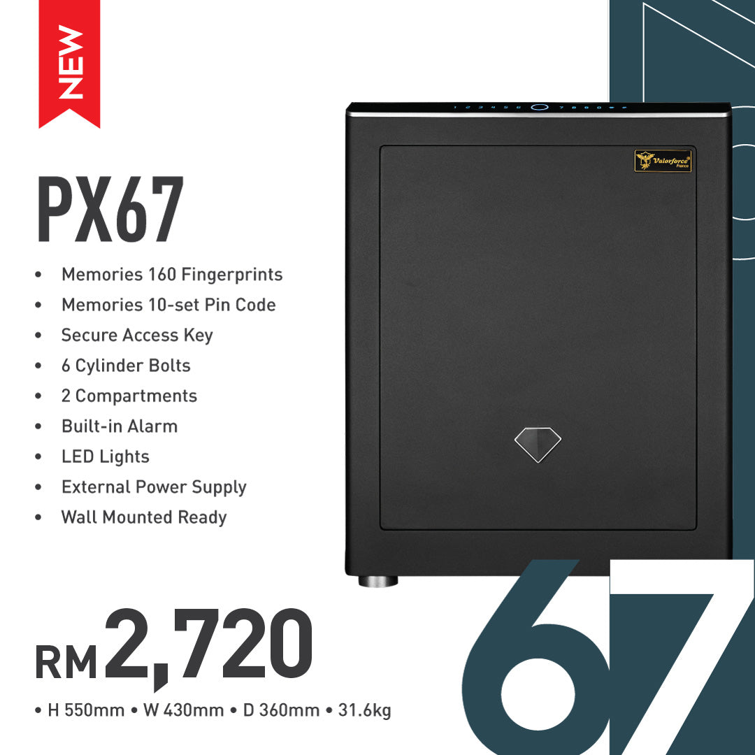 Valorforce PX67, PX67 large safe, biometric safe Malaysia, home security safe large