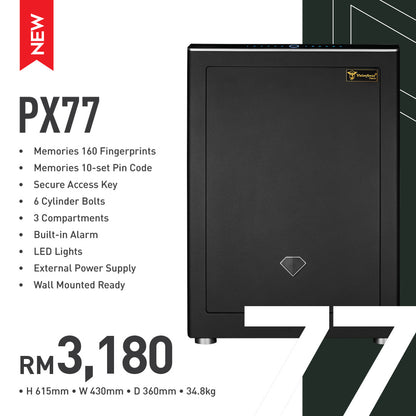 Valorforce PX77, PX77 extra large safe, biometric safe Malaysia, extra large home safe