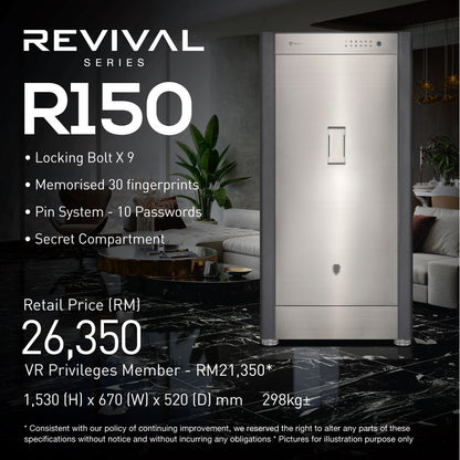 Revival R150 safe

extra-large stainless vault

heavy-duty home safe