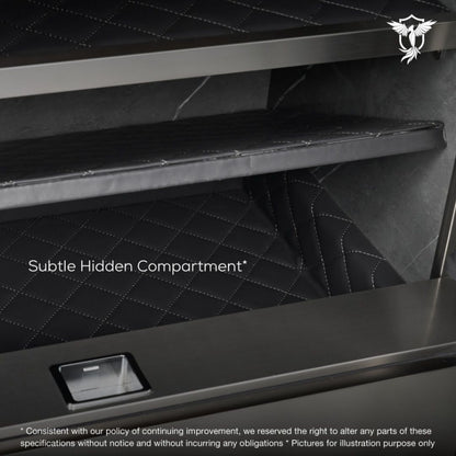 Valorforce R70 safe interior with velvet-lined jewellery compartment

Hidden compartment inside R70 safe for valuables