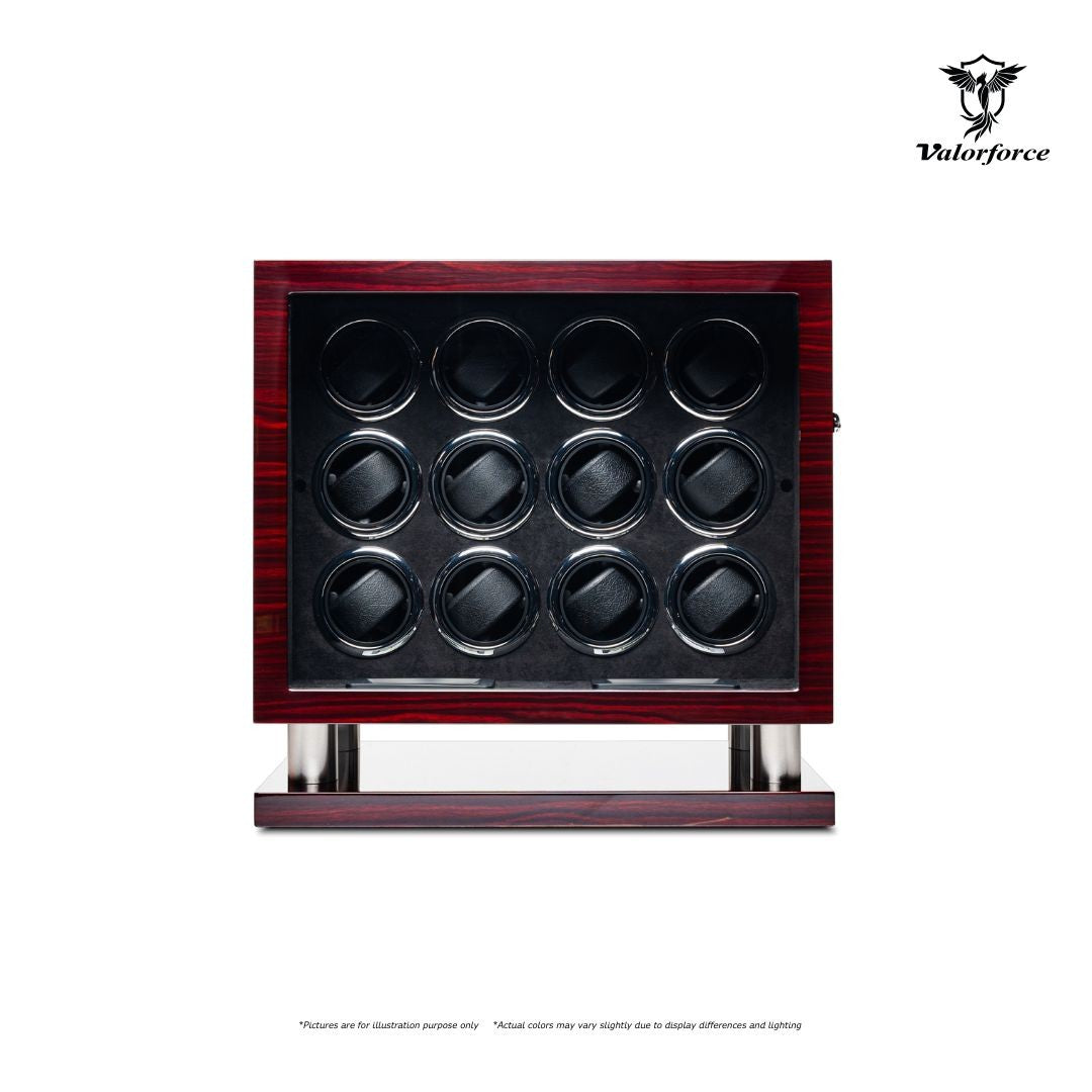 Digital Watch Winder DWS12
12-Watch Digital Winder
LED Watch Winder

600–2100 TPD digital control winder
Key-lock multi-watch winder
High-gloss watch winder display
LED-lit watch winding box
Luxury 12-watch winder