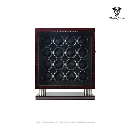 Digital Watch Winder DWS16
16-Watch Digital Winder
LED Watch Winder

600–2100 TPD digital control winder
Key-lock multi-watch winder
High-gloss watch display winder
LED-lit watch winding display
Luxury 16-watch winder