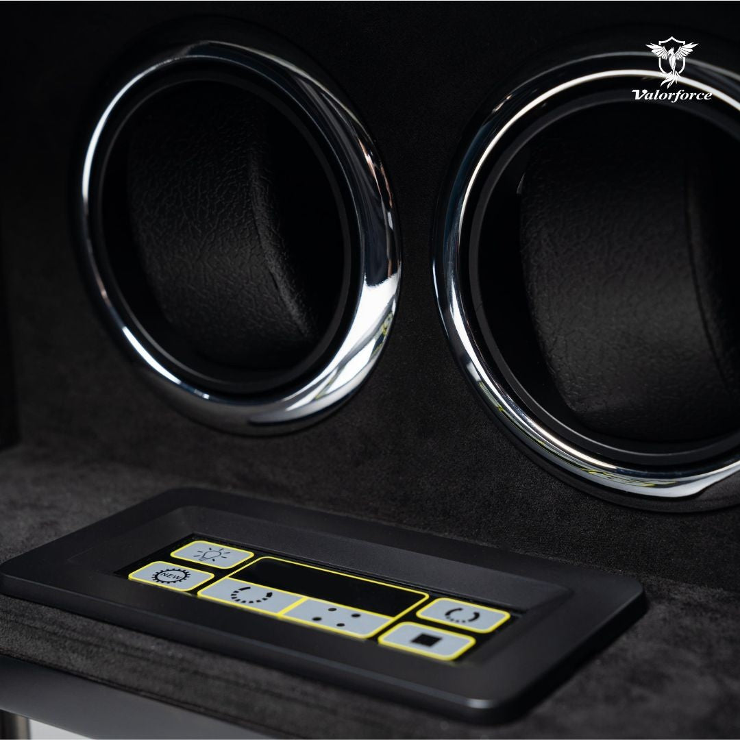 Digital Watch Winder, DWS2, LED Watch Winder, Dual Watch Winder, Digital TPD Control, Key Lock Winder, Luxury Watch Storage, Valorforce Digital Winder