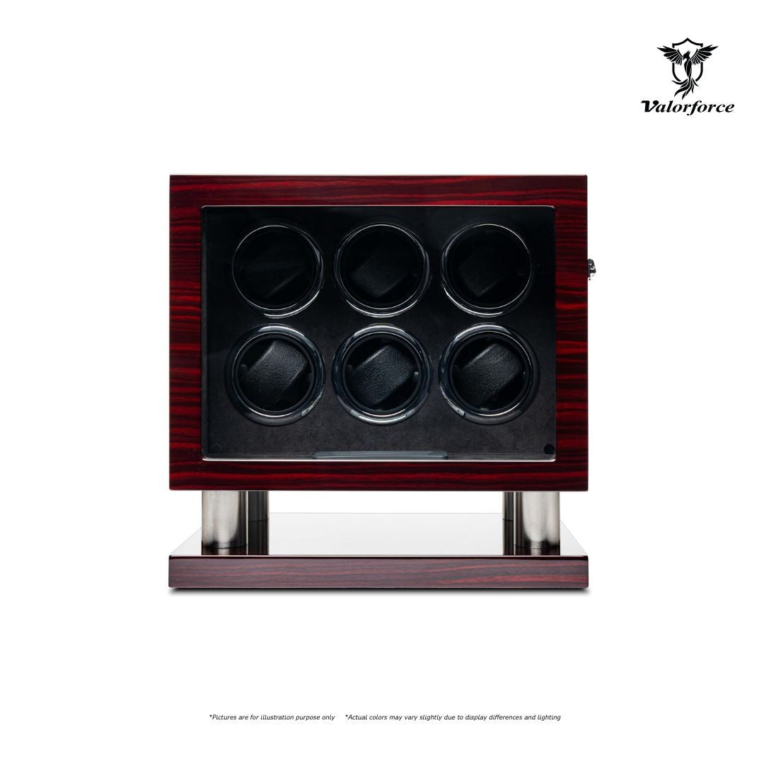 Digital Watch Winder DWS6
6-Watch Digital Winder
LED Watch Winder Malaysia

600–2100 TPD digital control winder
key-lock multi-watch winder
high-gloss watch display winder
LED-lit watch winder box
luxury watch winder 6 watches